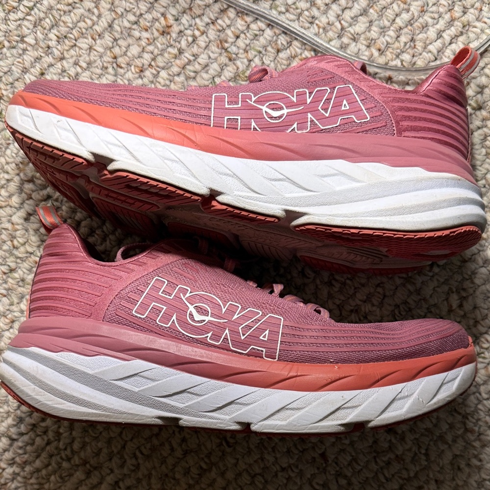 Hoka Women's Rose Pink Bondi Athletic Sneakers